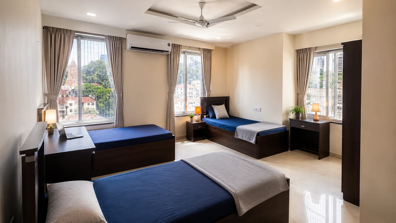 Styled girls PG bedroom at 33 Seaface