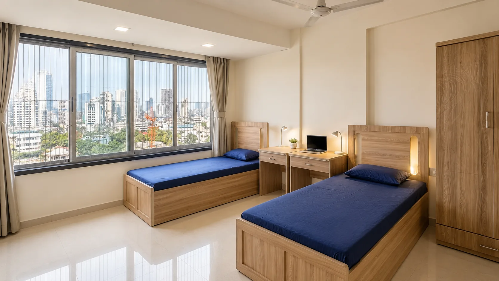 Spacious furnished bedroom at 33 Seaface